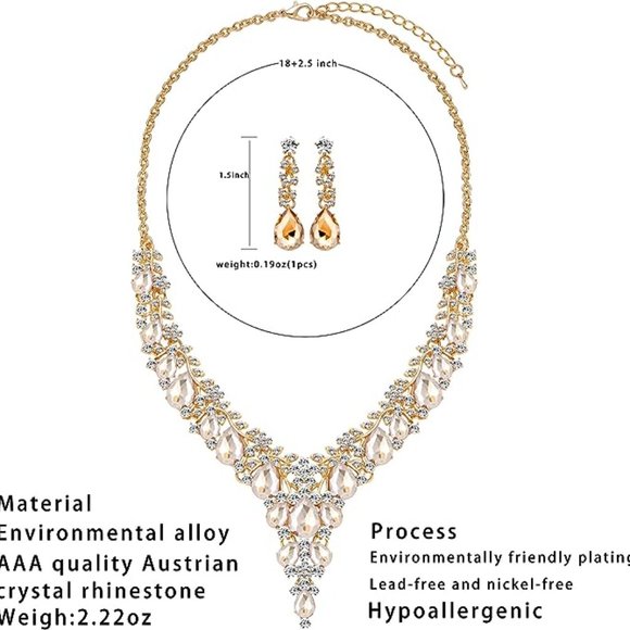 MIRACULOUS GARDEN 3/4 Pieces Women Wedding Bridal Crystal Tiara Crown Teardrop - Picture 5 of 8